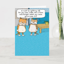 Funny tarjeta de cumpleaños de gato antiguo