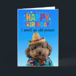 Funny tarjeta de cumpleaños de Poodle<br><div class="desc">Compra esto para ti mismo o como un gran regalo para tus amigos amantes del perro. Tu perro tiene su propio idioma único. Él puede expresar sus pensamientos y sentimientos acerca de cuánto te ama. ¿Estás listo para oír lo que está pensando tu perro? Así que sé creativo - la...</div>