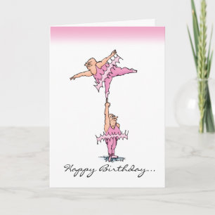 Funny tarjeta de cumpleaños de Tutu Rosado