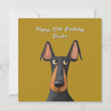 Funny tarjeta de cumpleaños Doberman Dog Black Tan