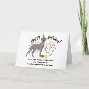 Funny tarjeta de cumpleaños Great Dane Mascota Dog