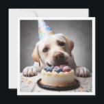 Funny tarjeta de cumpleaños labrador, labrador<br><div class="desc">Una invitación realmente divertida que retrata a un perro labrador comiendo desmesuradamente una torta de cumpleaños,  una gran invitación para los amantes del labrador y del perro. Los equipos de la tarjeta pueden ser completamente editados y personalizados para satisfacer sus necesidades.</div>