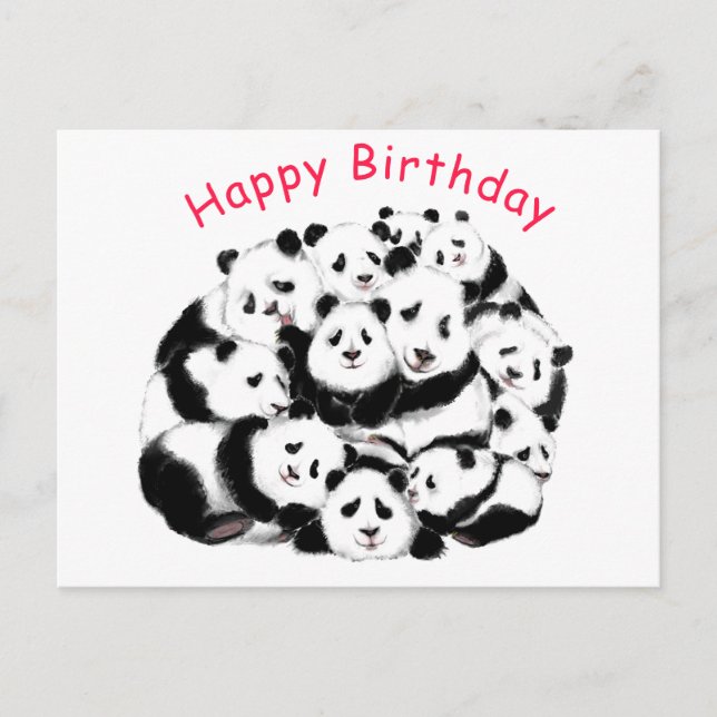Funny tarjeta de cumpleaños Panda (Anverso)