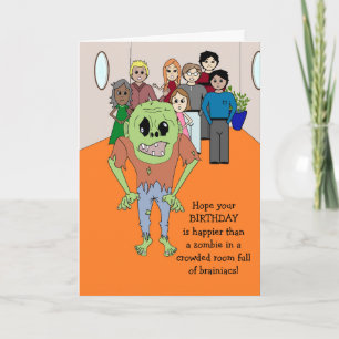 Funny tarjeta de cumpleaños zombie