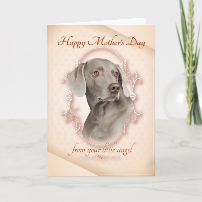 Funny Tarjeta de Día de la Madre de Weimaraner (Anverso)