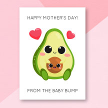 Funny Tarjeta de Día de la Madre para Bebé Aguacat