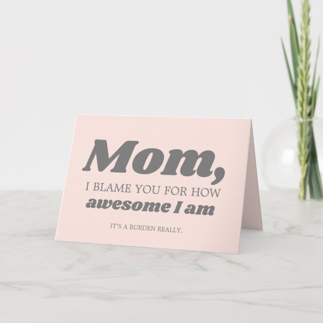 Funny tarjeta de Día de la Madre retro moderna (Anverso)