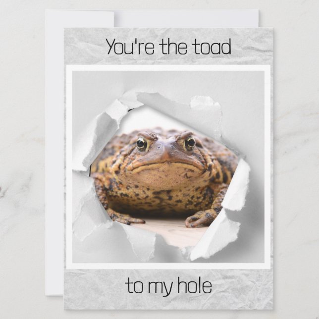 Funny tarjeta de día de San Valentín de sapo (Anverso)