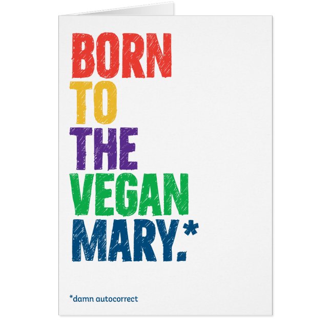 Funny tarjeta de Navidades autocorrectores "Vegan  (Frente)