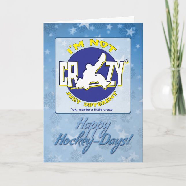Funny tarjeta de Navidades de hockey sobre hielo (Anverso)