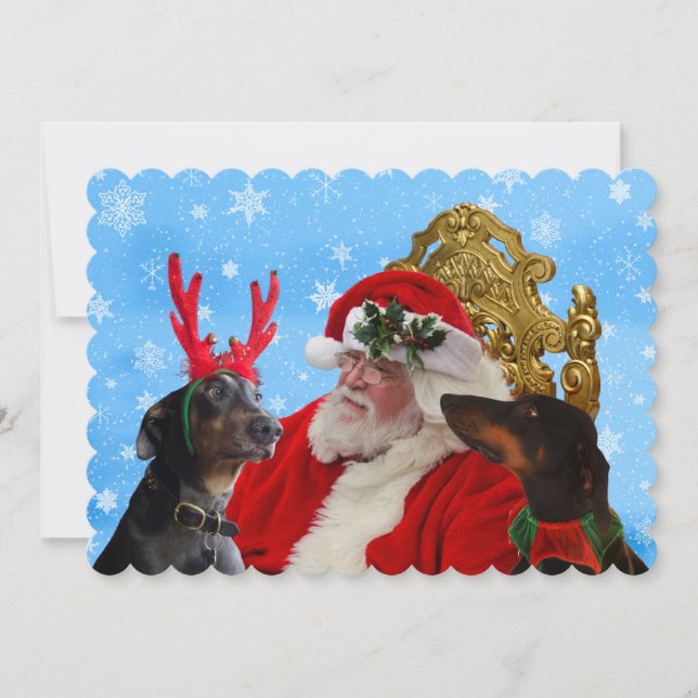 Funny tarjeta de Navidades de nieve Santa Cute Dob (Anverso)