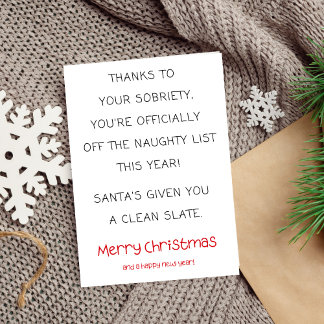Funny Tarjeta de Navidades de Sobriedad, Simple So