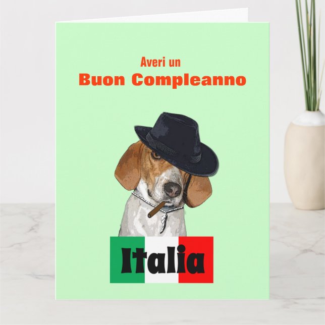 Funny Tarjeta de Perro Charley Mobster Italiano de (Anverso)
