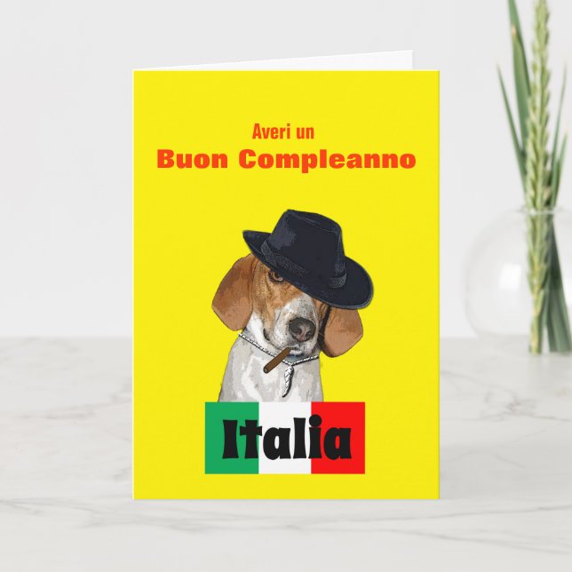 Funny Tarjeta de Perro Charley Mobster Italiano de (Anverso)