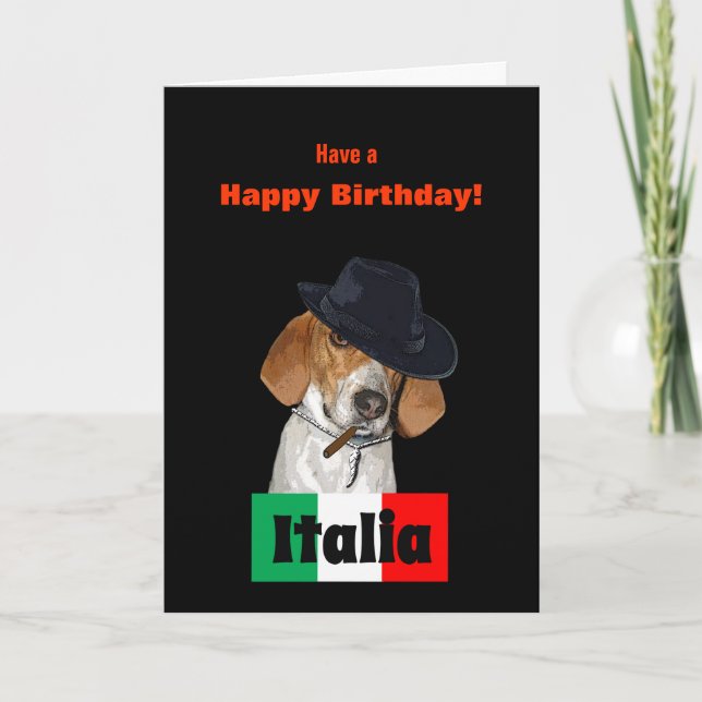 Funny Tarjeta de Perro Charley Mobster Italiano de (Anverso)