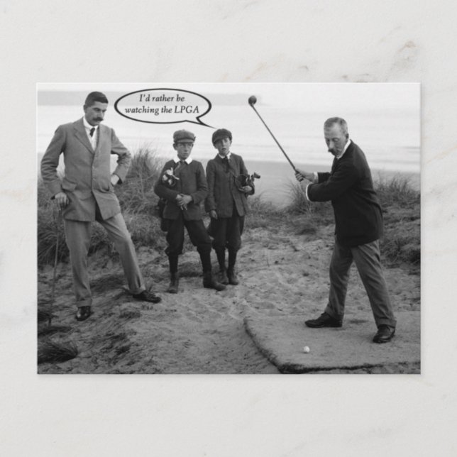 Funny tarjeta de postales de golf Vintage (Anverso)