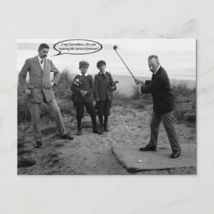 Funny tarjeta de postales de golf Vintage