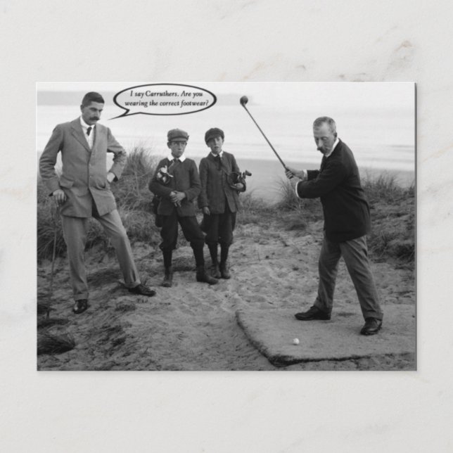 Funny tarjeta de postales de golf Vintage (Anverso)