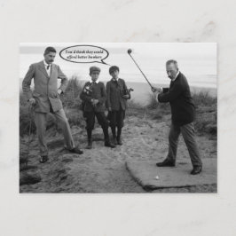Funny tarjeta de postales de golf Vintage