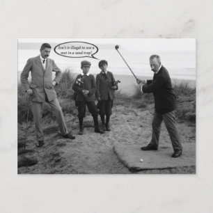 Funny tarjeta de postales de golf Vintage
