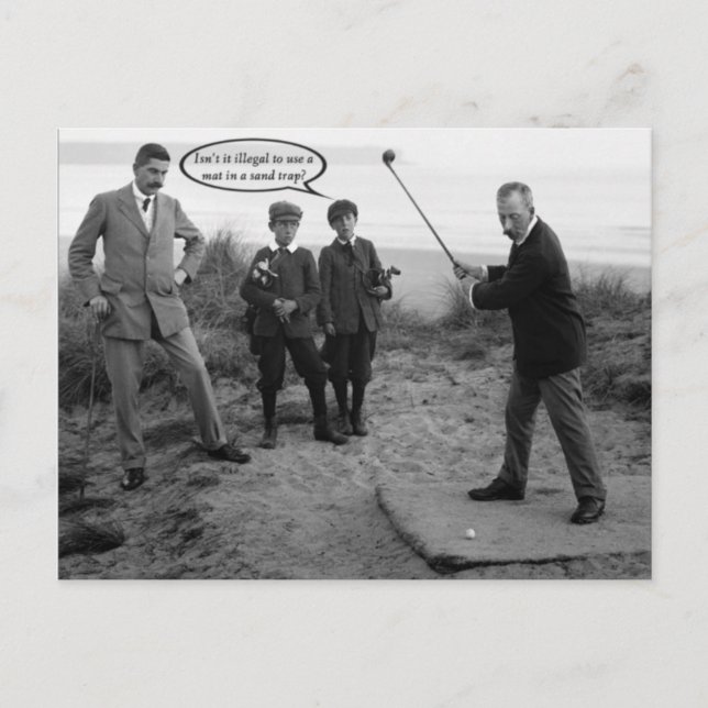 Funny tarjeta de postales de golf Vintage (Anverso)