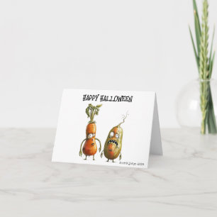 Funny tarjeta de saludo de verduras zombi Hallowee