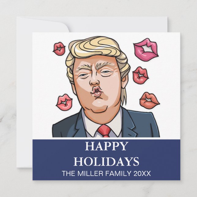 Funny tarjeta de vacaciones de Trump Happy Holiday (Anverso)