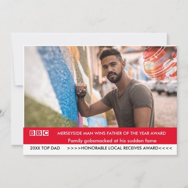 Funny tarjeta del día del padre 🎉 noticias falsas (Anverso)