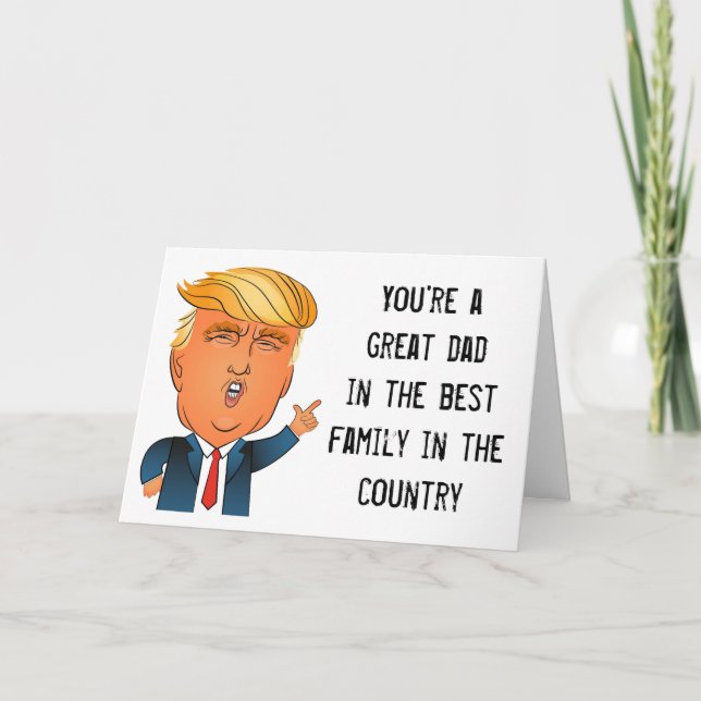 Funny tarjeta del día del padre Trump "chico intel (Anverso)