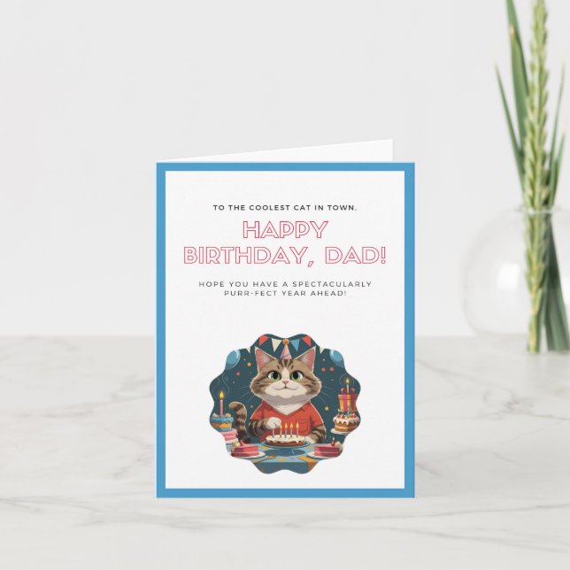 Funny Tarjeta para Gatos Papá Graciosa Tarjeta de  (Anverso)