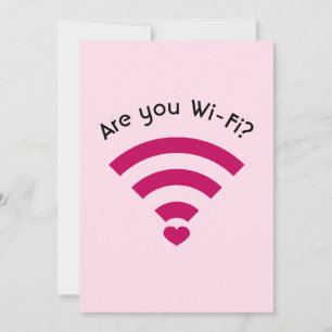 Funny tarjeta plana de San Valentín Wi-Fi Nerdy