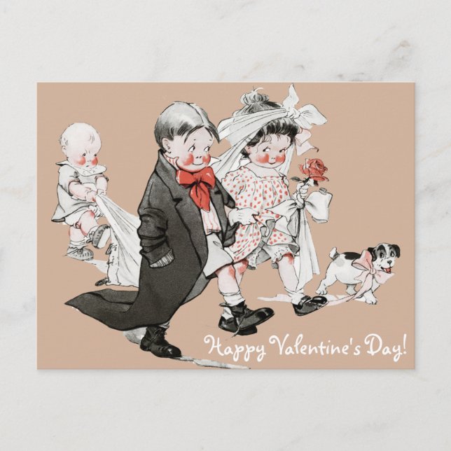 Funny tarjeta postal de la boda de San Valentín (Anverso)