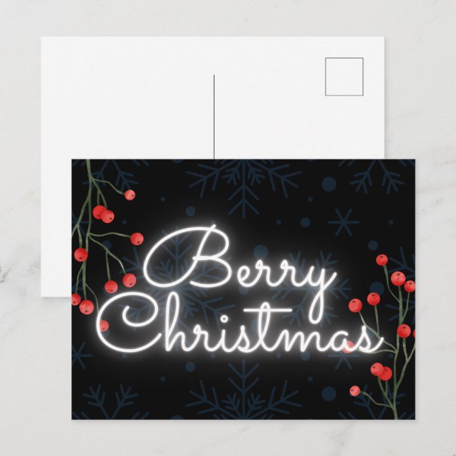 Funny tarjeta postal de Navidades de Berry (Anverso / Reverso)