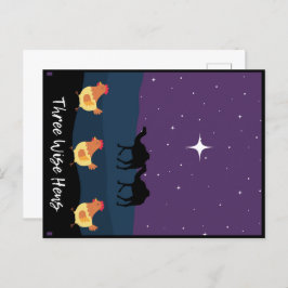 Funny tarjeta postal de tres Navidades sabios de H