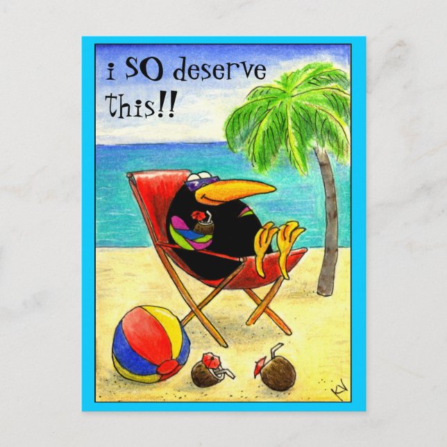 Funny tarjeta postal de vacaciones de Crow Beach (Anverso)