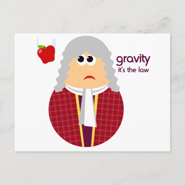 Funny tarjeta postal Isaac Newton (Anverso)