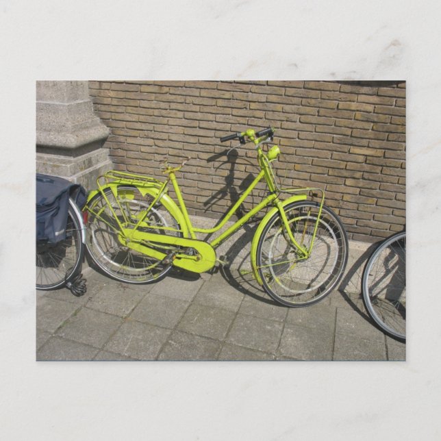Funny tarjeta postal para bicicletas amarillas bri (Anverso)