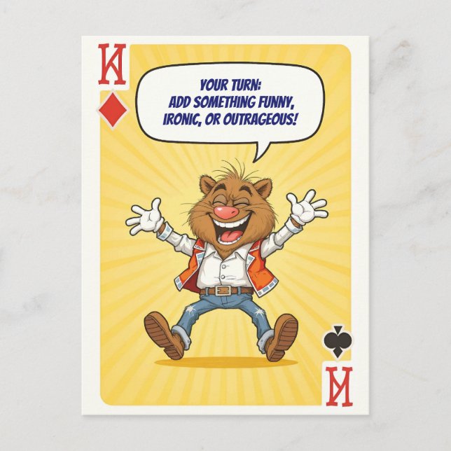 Funny tarjeta postal Personalizado - Di algo salva (Anverso)
