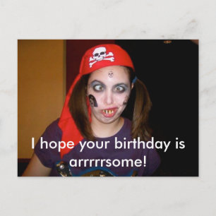 Funny tarjeta postal pirata feliz cumpleaños, post