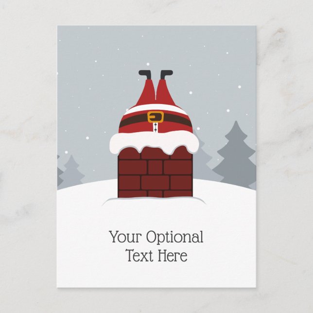 Funny tarjeta postal Stuck Santa personalizado (Anverso)