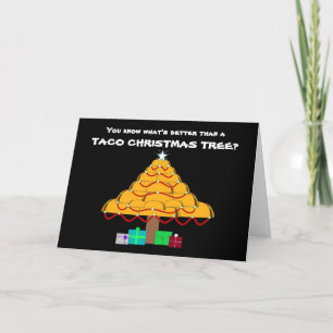 Funny tarjeta Taco Christmas Tree