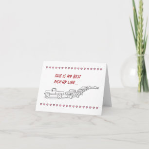 Funny tarjeta Valentine Pickup Line Heart Border S