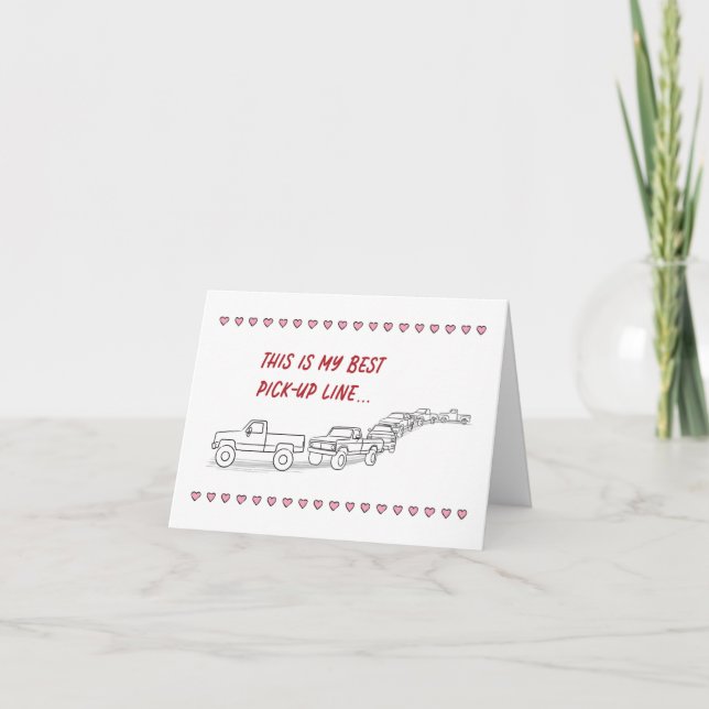 Funny tarjeta Valentine Pickup Line Heart Border S (Anverso)