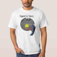 Funny tenista pelicano, camiseta de hombres