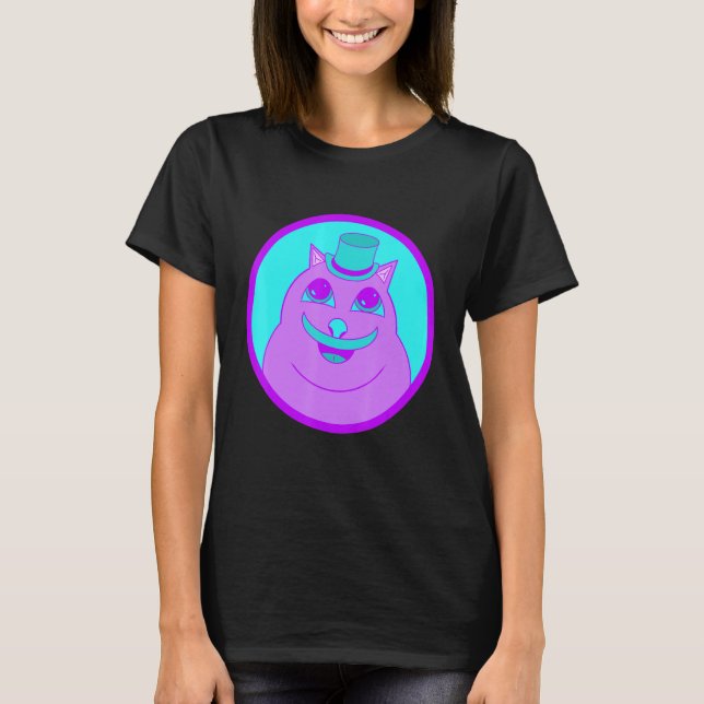 Funny Top Hat Cat Millionaire Cute Verde azulado Y (Anverso)