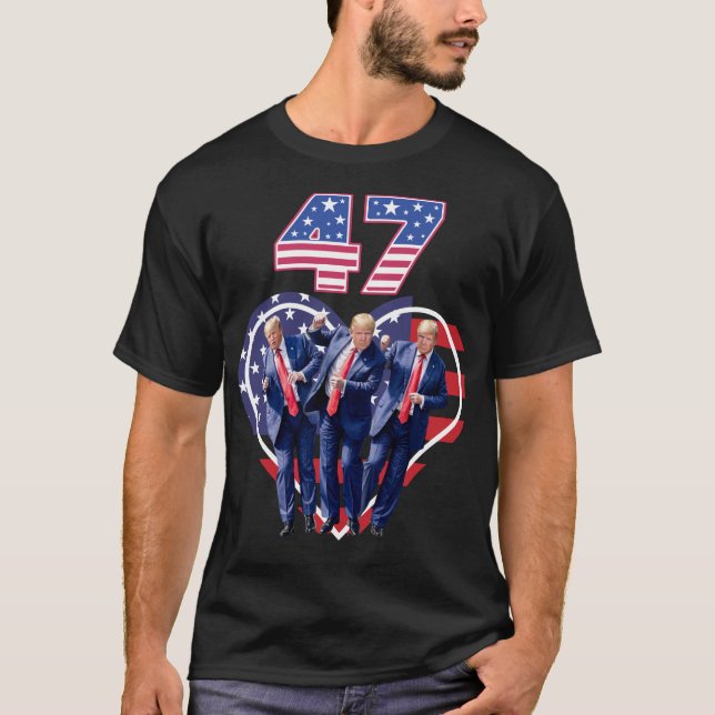 Funny Trump bailando en Estados Unidos 47 camiseta (Anverso)