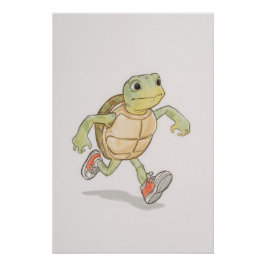 Funny Turtle Poster | Cartoon Wall Art
