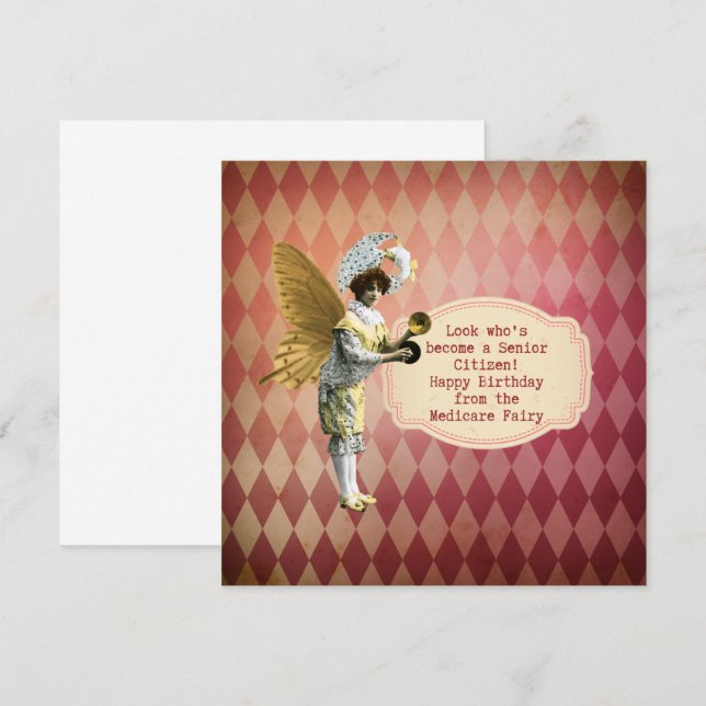 Funny Vintage Medicare Cumpleaños Senior (Anverso / Reverso)
