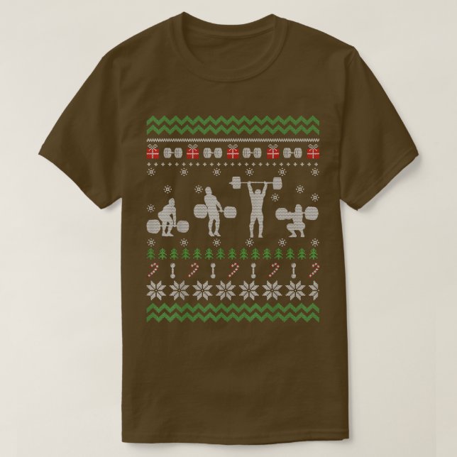 Funny Weightlifting Ugly Christmas Sweater Gift Fo (Diseño del anverso)