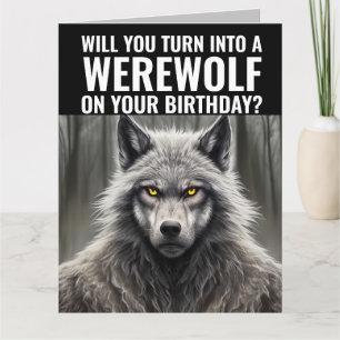 FUNNY WEREWOLF TARJETA DE REUNIÓN DE CUMPLEAÑOS